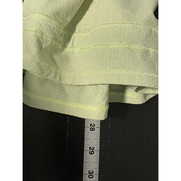 Lululemon Womens Run Tame Me Tank Top Size 8 Neon Yellow Drawstring Cinched READ - Picture 7 of 8